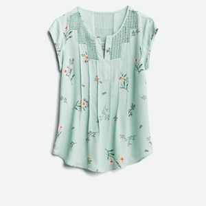 Lace Detail Split Neck Blouse